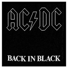 AC/DC Patch · Back In Black · Band Aufnäher · Offizieller Merch
