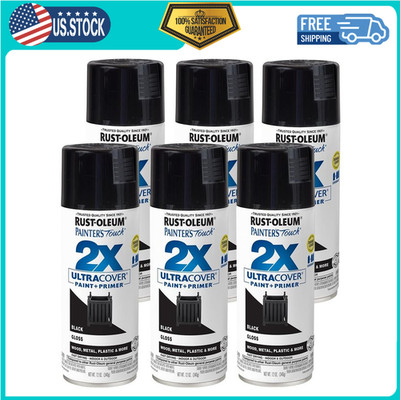 249122 Painter's Touch 2X Ultra Cover Spray Paint, Gloss Black, 12 Ounce