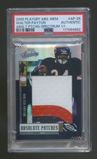 2005 Absolute WALTER PAYTON 1/1 GAME WORN JUMBO PATCH JERSEY 3 COLOR  BEARS HOF