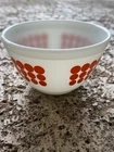 Vintage Pyrex 1.5 Pt Orange Polka Dot Mixing Nesting Bowl 401 USA Ovenware Retro