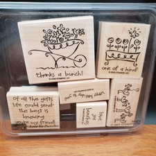 Stampin Up Love Ya Bunches Rubber Stamp Set 2005 Complete 6 Piece