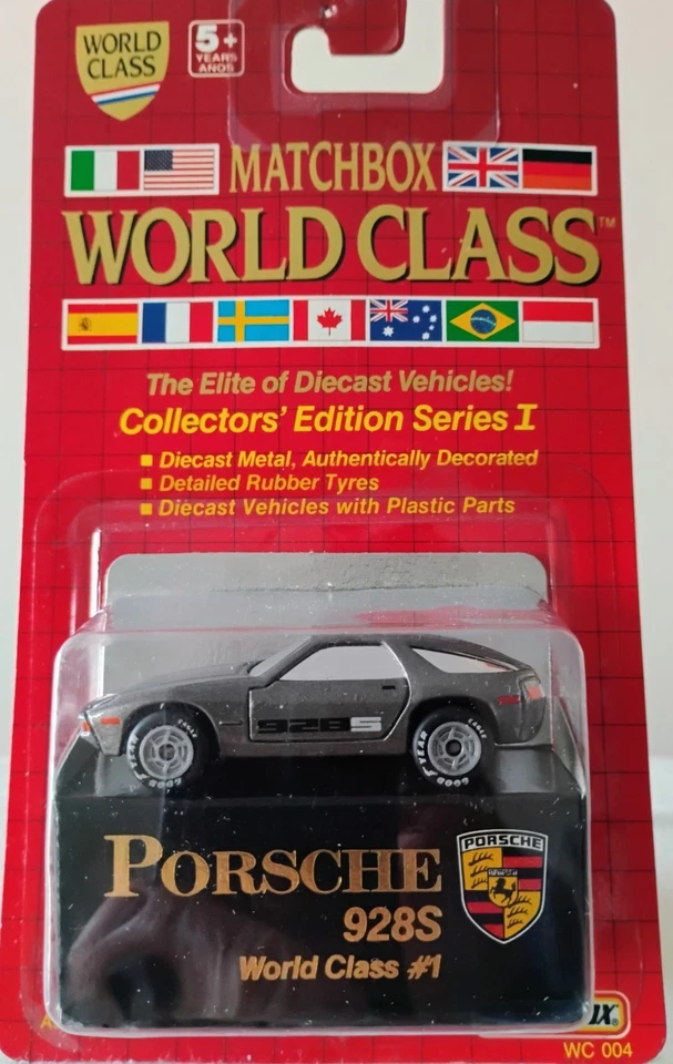 1993 Vintage Matchbox World Class 1st Edition Porsche 928s,944 Turbo 2 Car Lot - Image 2 of 4