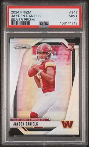 2024 PANINI PRIZM SILVER PRIZM #347 JAYDEN DANIELS PSA 9