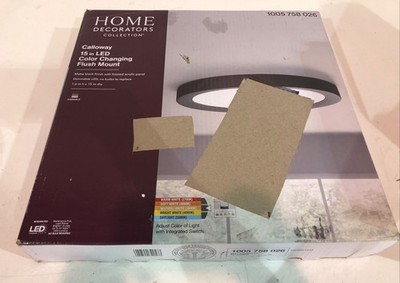 Home Decorators Collection Calloway 15in. Matte Black Selectable LED Flush Mount