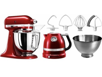 Kitchenaid Küchenmaschine Rot Mit Zubehör Und Wasserkocher