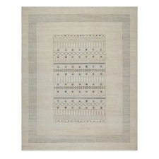 8'1" x 10' White Modern Lori Buft Animal Figurines Wool Hand Knotted Rug R91342