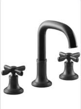 KOHLER Paces 8 in. Widespread Bathroom Faucet w/ Cross Handles in Matte Black