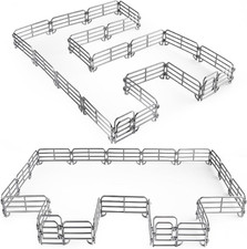 Farm Animal Fence Playset with Corral Panels  Gates - 20 Pcs Plastic Horse Fenc
