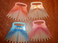 Vintage Lot of 4 Hair Picks, New Old Stock, 4 x 4.5" Made in Hong Kong