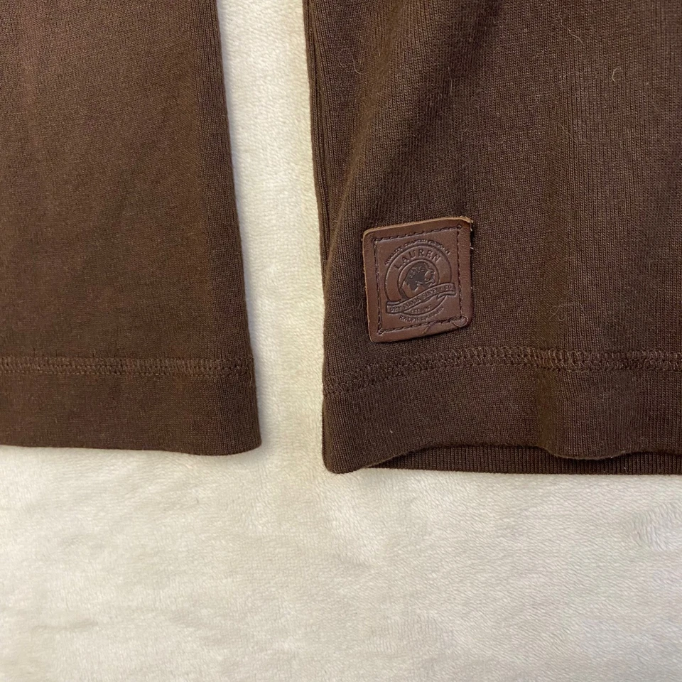 Lauren Ralph Lauren Womens XL Zip Up Jacket Brown Velvet Panel Coat - Image 4 of 4