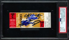 Edgar Martinez & Ken Griffey Jr Auto 1995 ALDS Game 5 Ticket 10/8/1995 Mariners