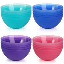 20 Pack 24 Oz Plastic Salad Bowls, 6 Inch Snack Bowls Lightweight Cereal Bowl...