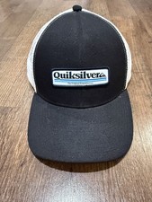 Quiksilver Trucker Hat Snapback Black White Mesh Surf Skate OSFM