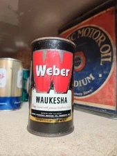 Weber Flat Top Steel Beer Can Weber Brewing Waukesha Wi Old Vintage 