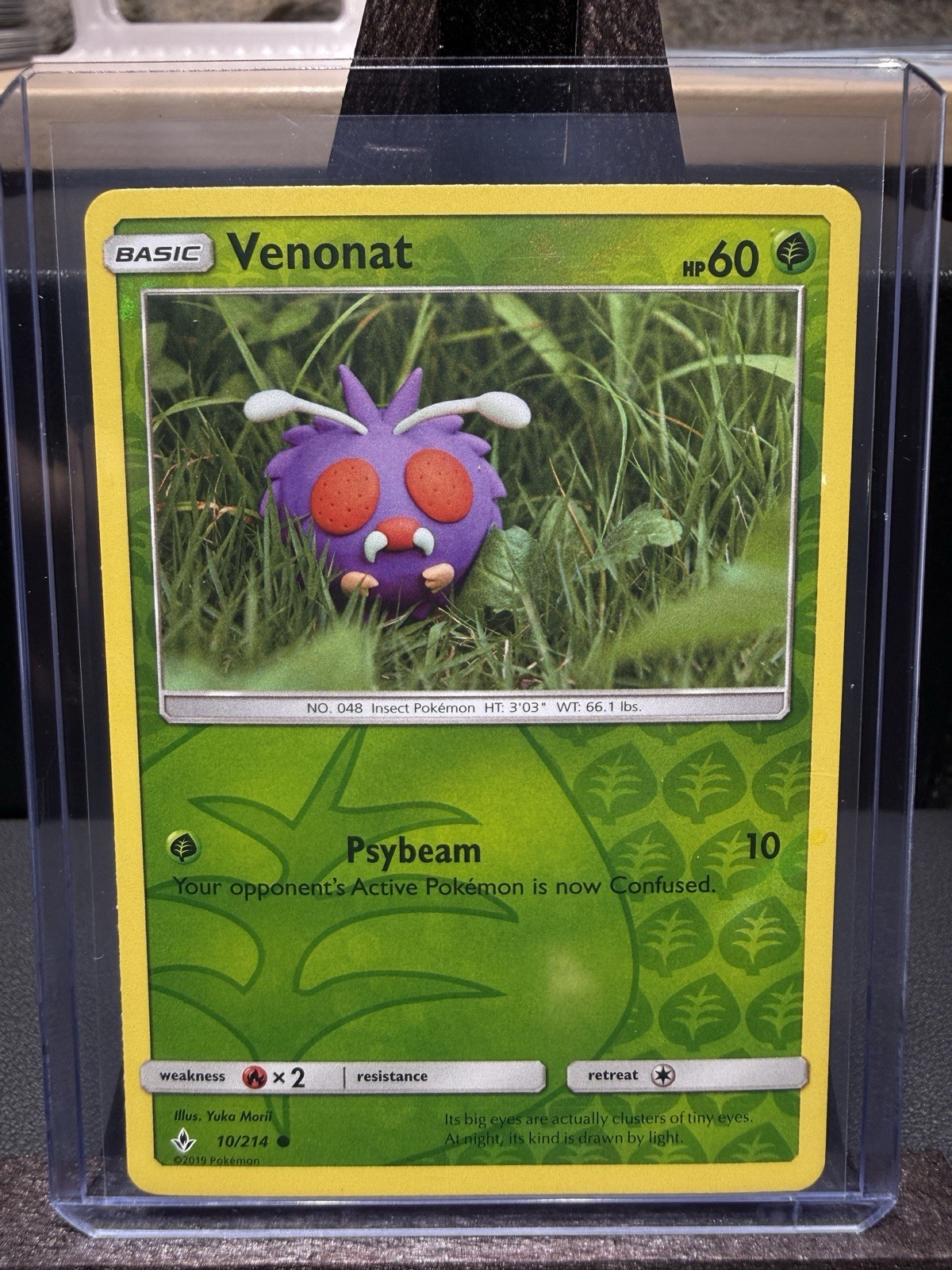 2019 Pokémon Venonat 10/214 Reverse Holo Unbroken Bonds Card NM