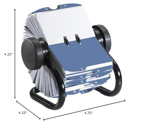 ® Rotary Business Card File, 400-Card Capacity, Black - Picture 6 of 6