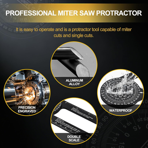 7.3-Inch Aluminum Miter Saw Protractor, Precision Angle Finder for inside & outs - Afbeelding 3 van 7