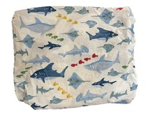 Pottery Barn Kids Shark Bite Ocean Nautical Fitted Sheet Twin