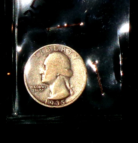 1935-D SILVER WASHINGTON HEAD QUARTER - GRADES - "VERY GOOD"