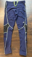 The North Face Women s Blue Fleece Lined Drawstring Zip Ankle Leggings - Medium