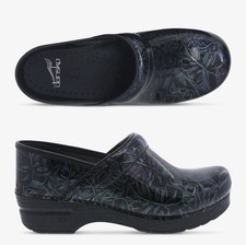 6988 Dansko Womens Tropical Leaf Patent Professional Clog Size 38 EU 7.5-8 US