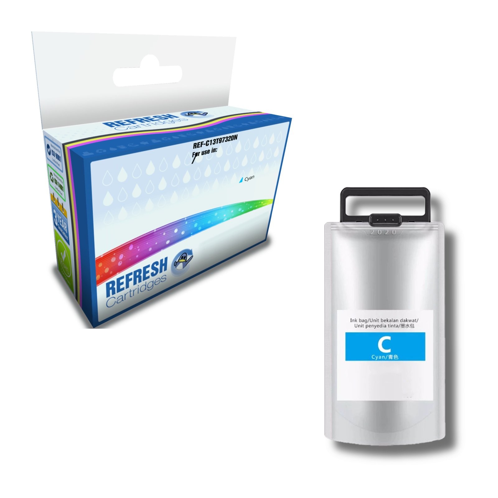 Refresh Cartridges Cyan T9732 Ink Compatible With Epson Printers