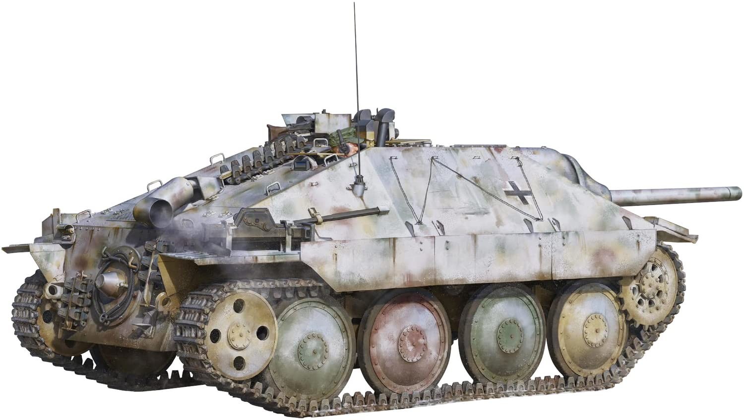 Немецкий армейский истребитель легких танков Type38 Hetzer позднего типа с полным комплектом внутренней модели