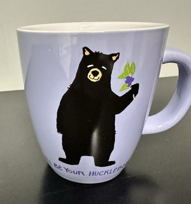 I ll Be Your Huckleberry Purple Mug Bear Graphic Ceramic Coffee Tea Cup 12 Oz