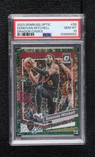 2023 Panini Donruss Optic Choice Dragon Prizm Donovan Mitchell #26 PSA 10 GEM MT
