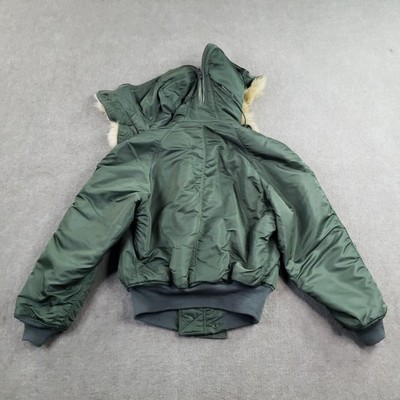 Vintage USAF N-2B Heavy Bomber Jacket Mens Medium Green Fur Hood