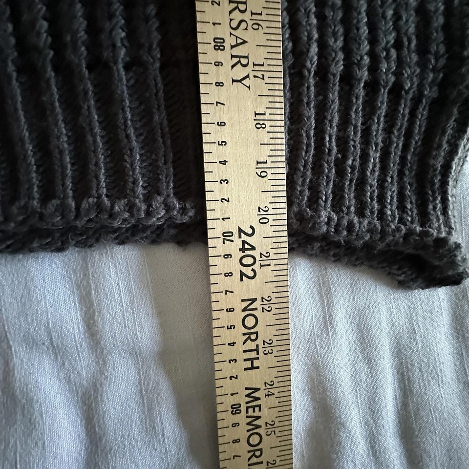 H&M 毛衣女式小号灰色粗针织高领长袖套衫 — 第 4/4 张图片