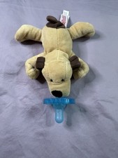 WubbaNub Deco Pup Infant Soothers Soft, Soothing Puppy Dog Design Brown