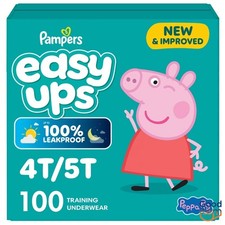 Easy Ups Girls' Disposable Training Underwear - 4T-5T - 100ct: Paraben-Free