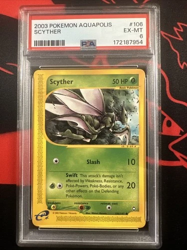 Scyther (2003)  #106/147- Aquapolis. Pokemon TCG. PSA 6