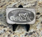 USSC 1973 Womens Liberation 1 Oz .999 Silver Art Bar Nude US Silver Corporation
