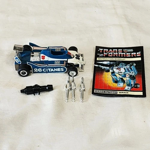 Vintage G1 Transformers MIRAGE w/ Some Accessories-Instructions