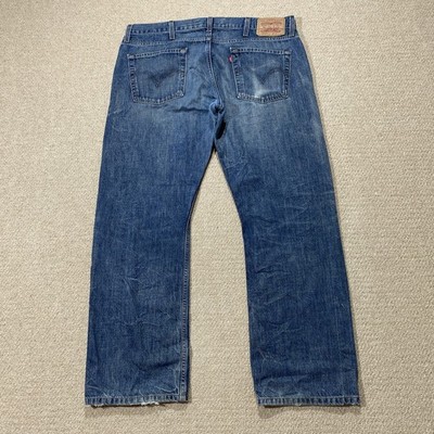 Levis 514 Jeans Herren 38x30 Blau Regular* Straight Denim Distressed
