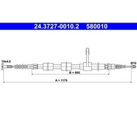 Seilzug Feststellbremse ATE 24.3727-0010.2 FüR Alfa Romeo 147