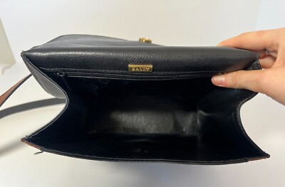 Vintage BALLY brown/black leather croc embossed purse handbag Bag Vintage BALLY brown/black leather croc embossed purse handbag Bag