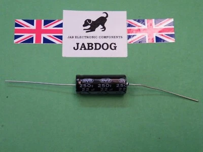 Axial Electrolytic Capacitor Nover 22uF 250v dia 10mm x 26mm 3g 742