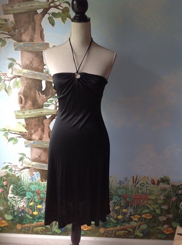 Bebe Black Halter Dress Gem
