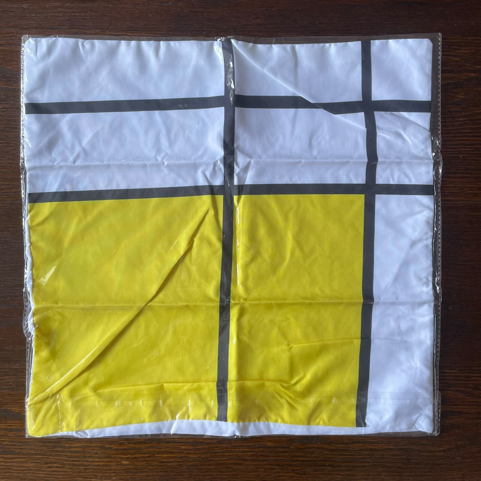 Throw pillow case 17 inch square Mondrian Yellow and White - Soft!-image