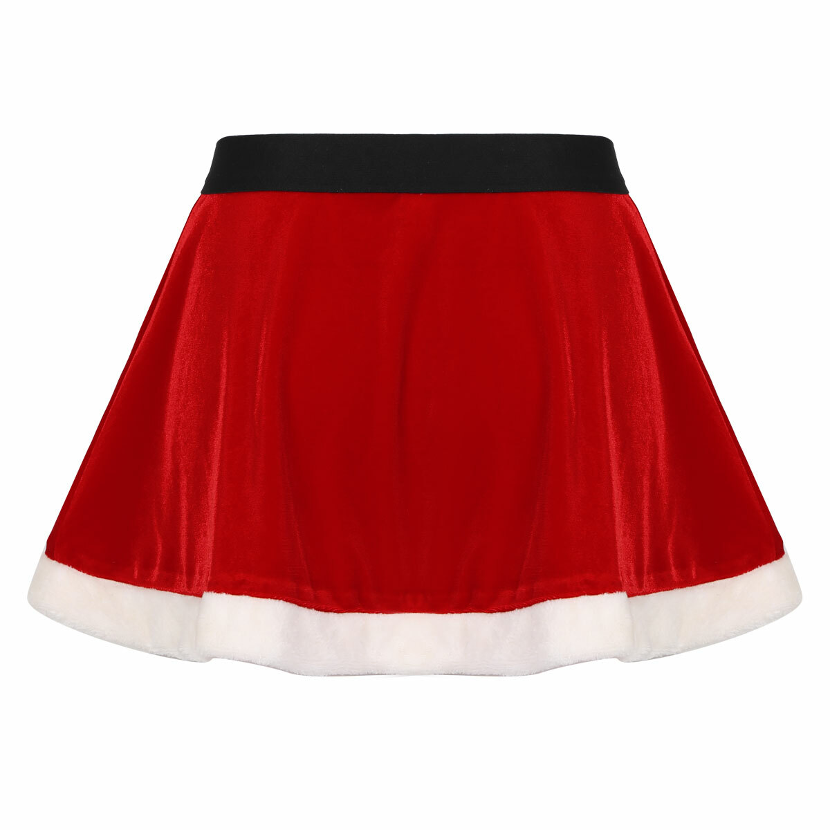 DE iEFiEL Damen Weihnachtskostüm Mrs Santa Claus Kostüm Cosplay Party Minikleid 