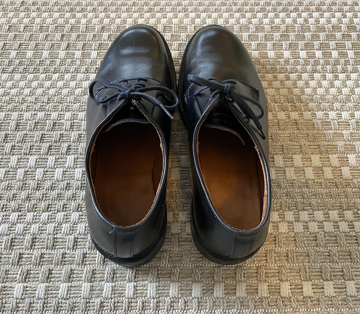 ALLEN EDMONDS Drake 12 3E Wide Black Leather Derby Oxfords Lace-up