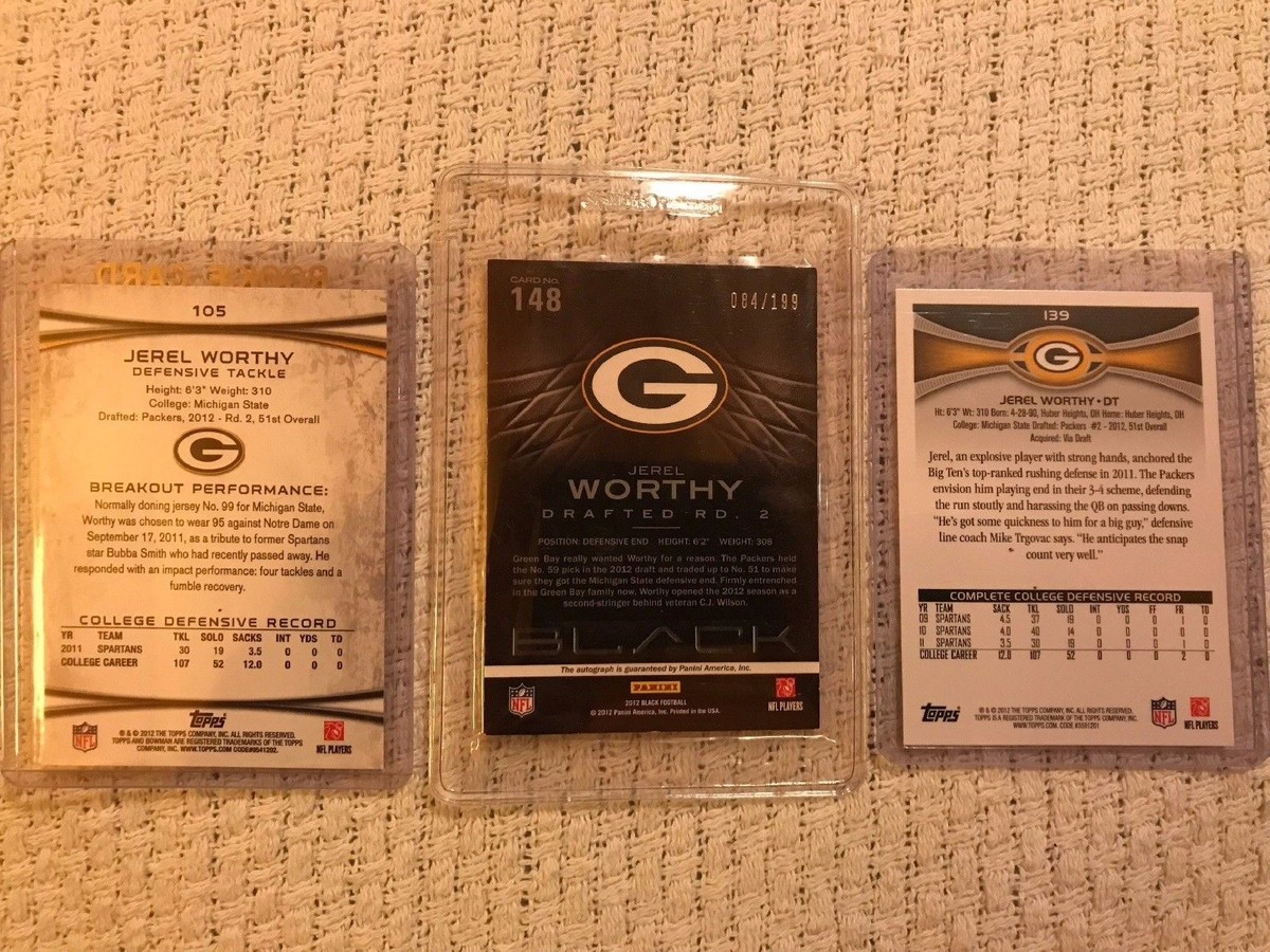 JEREL WORTHY AUTO PACKERS / SPARTANS LOT of 3X - 1 PANINI
