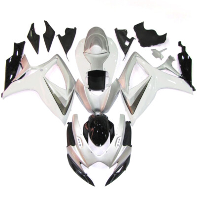 Injection White Black Fairing Kit for 2006 2007 Suzuki GSXR600 GSXR750 Bodywork