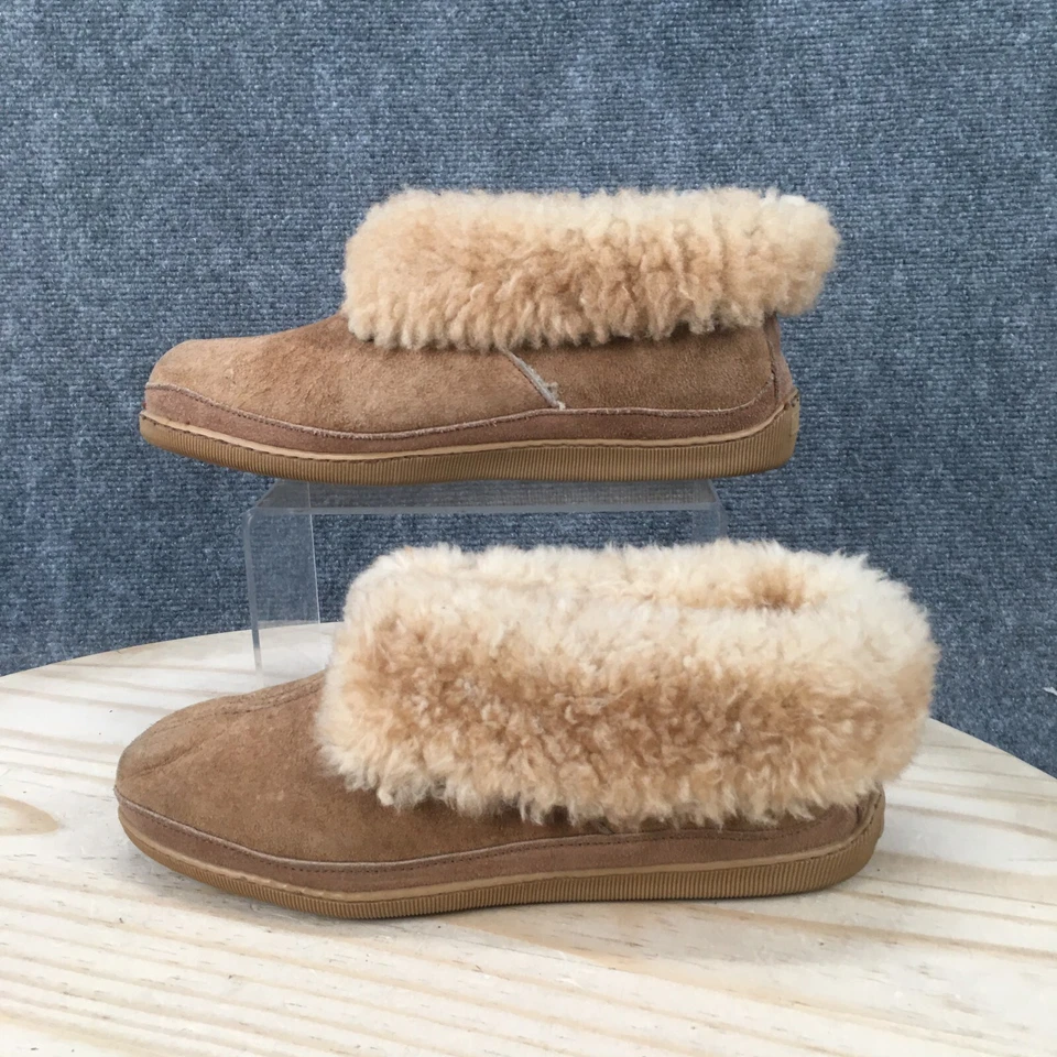 Zapatillas Minnetonka para mujer 9 mocasines marrón forradas de piel sintética cómodas informales planas Foto 2 de 4