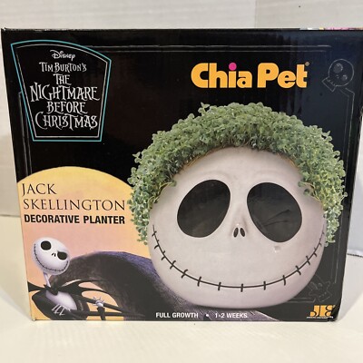 Chia Pet Handmade Decorative Planter with Watering Can - Jack Skellington