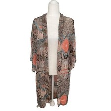 Aina Be Brown Bohemian Print Kimono Size M
