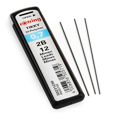 ROtring Tikky Retro Vulpotlood 2B 0,7 Mm Rood Met Geribbelde Comfortgrip 12 Stuks 1456467334